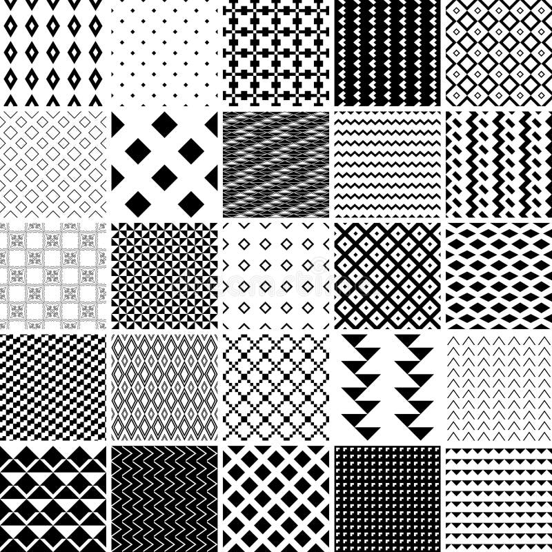 Abstract Geometric Striped Triangles Seamless Pattern in Black and ...