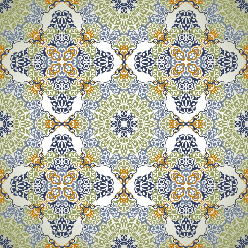 Seamless Pattern In Mosaic Ethnic Style Stock Image 