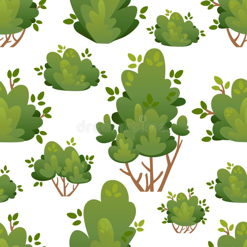 Seamless pattern of natural bushes and garden trees for park cottage and yard vector illustration with place for your text isolate stock photos Seamless pattern of natural bushes and garden trees for park cottage and yard vector illustration with place for your text isolate stock photos