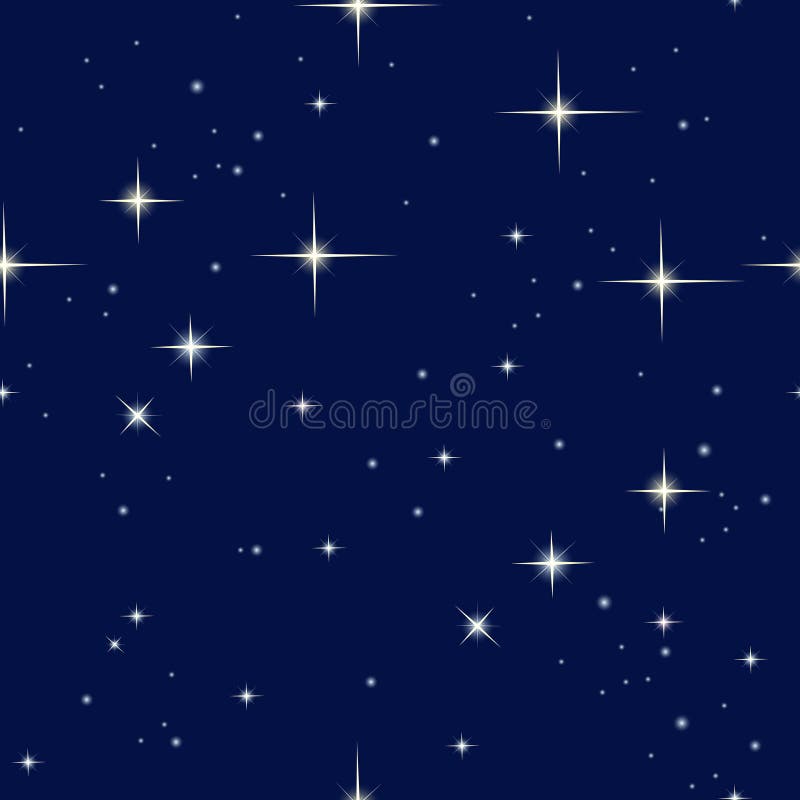 Seamless pattern with night sky and stars