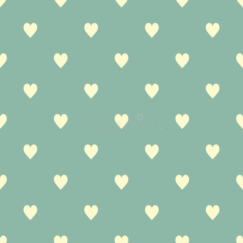 Seamless Pattern Off-white Hearts on Pastel Vintage Turquoise Background.  Elegant Print for Fabric Textile Gift Paper Scrapbook Stock Vector -  Illustration of elegant, nursery: 195792603