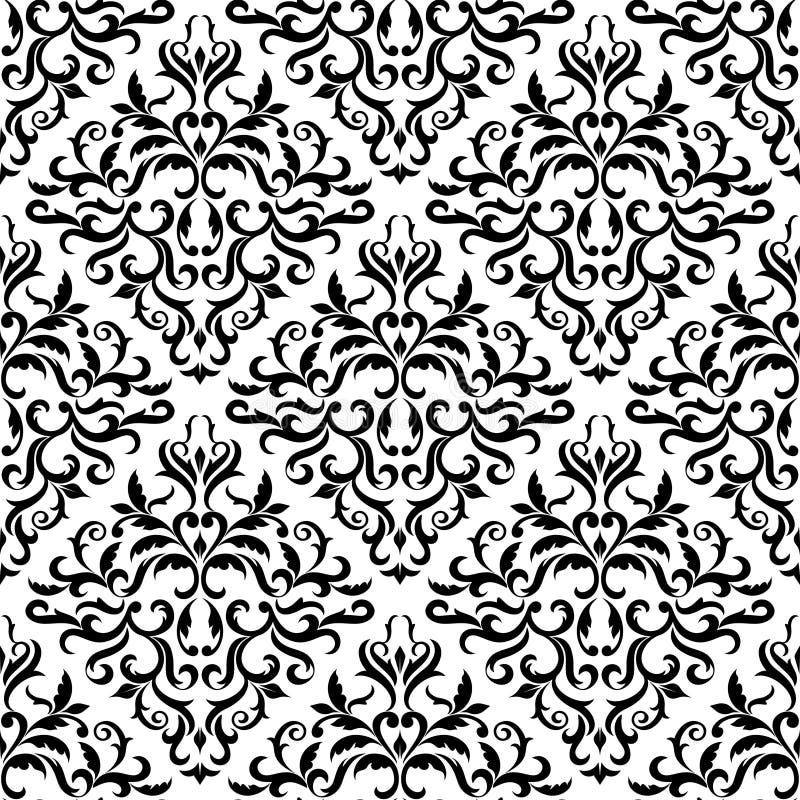 Ornate damask stock vector. Illustration of pattern, repeat - 12734500