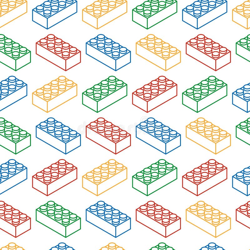 Seamless pattern from outline building blocks vector illustration