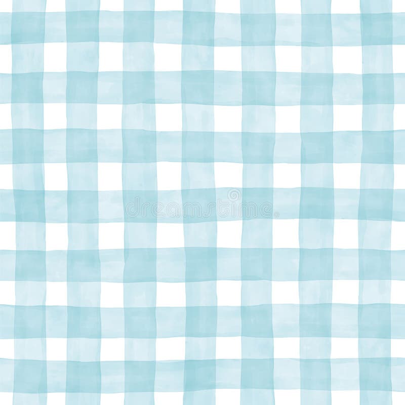 Seamless Pattern With Pastel Blue Grid on White. stock illustration