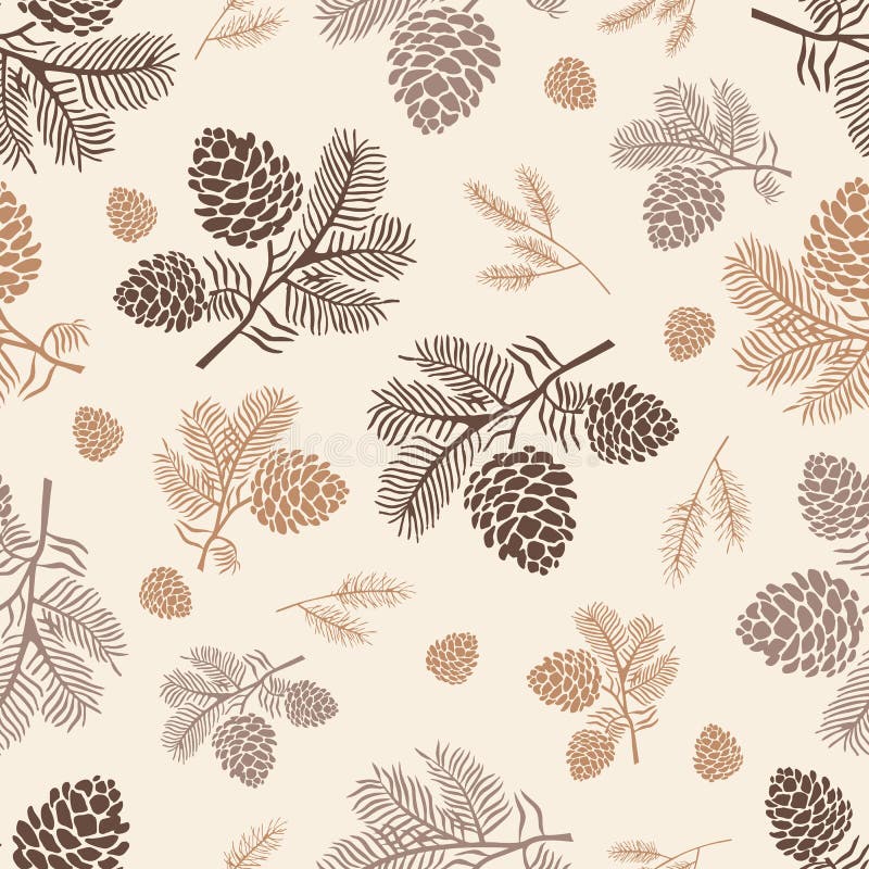 Seamless pattern pine cone stock illustration