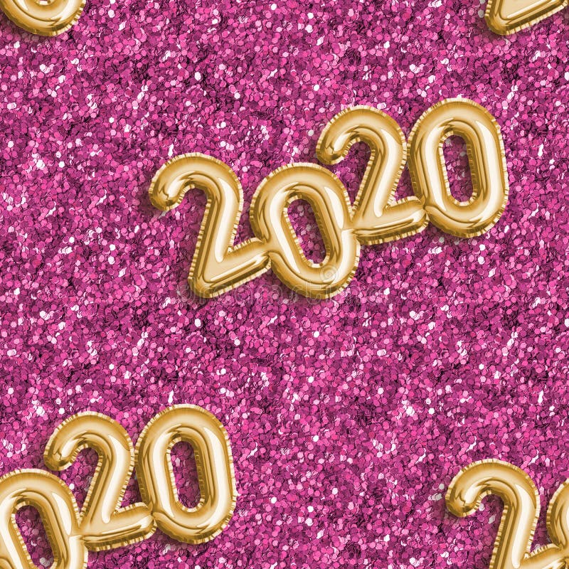 2020 New Year Wallpaper on Blue Glitter Background Stock Illustration ...