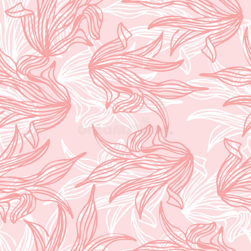 Seamless Pattern of Pink Leaf Stock Vector - Illustration of background