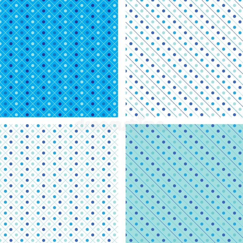 Seamless pattern pois white and blue