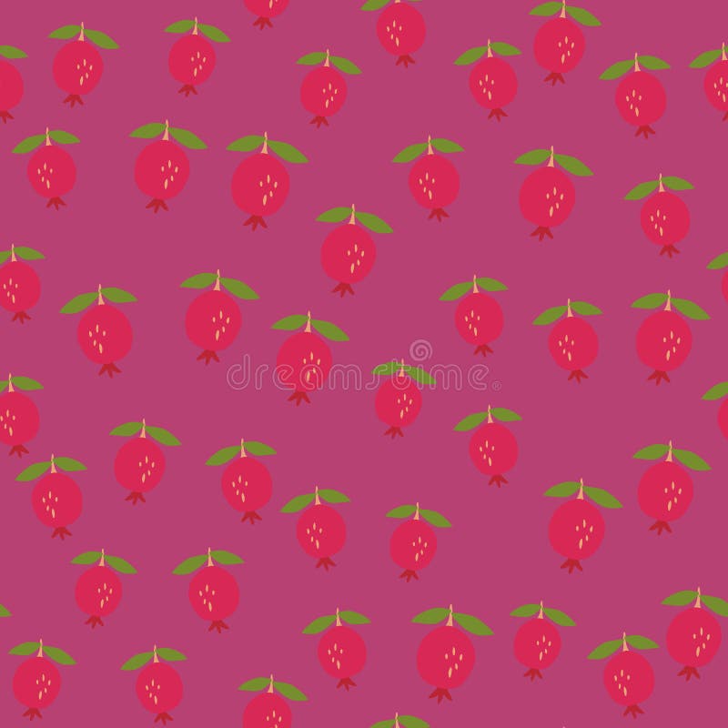 Seamless Pattern with Pomegranate Fruit. Botanical Fruits Wallpaper Stock Vector Illustration