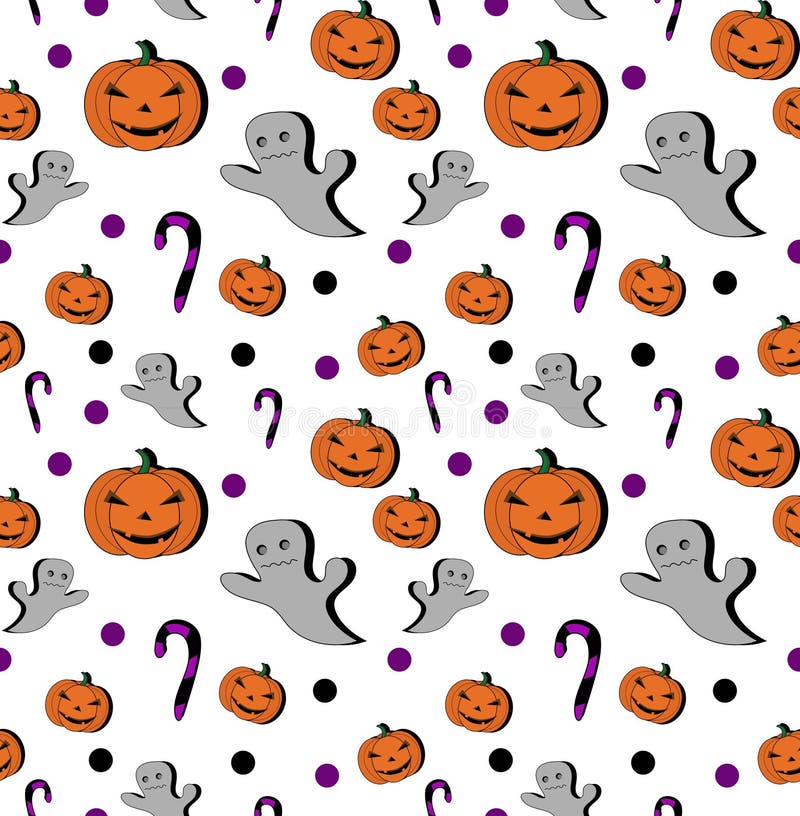 Seamless Pattern Pumpkin Cartoon for Halloween Card/wallpaper ...