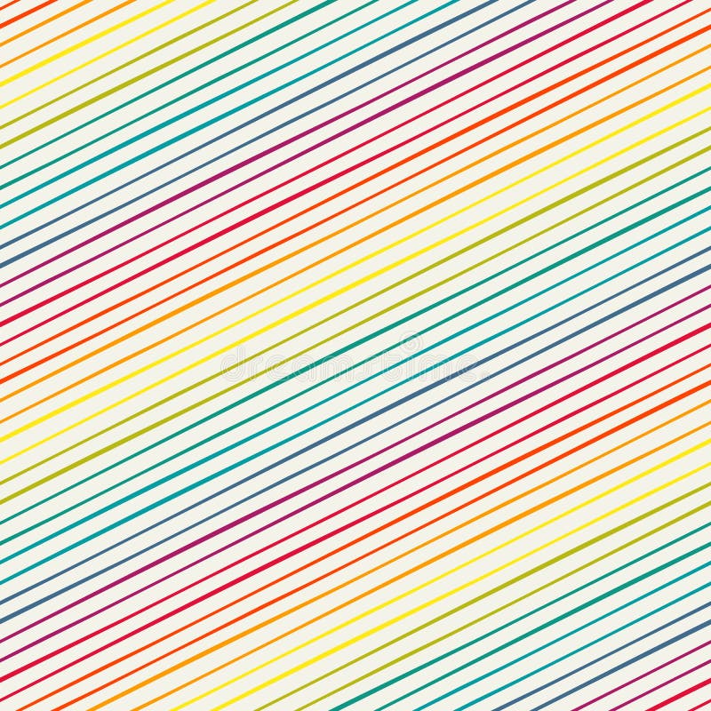 Seamless Pattern With Rainbow Diagonal Stripes Stock Vector