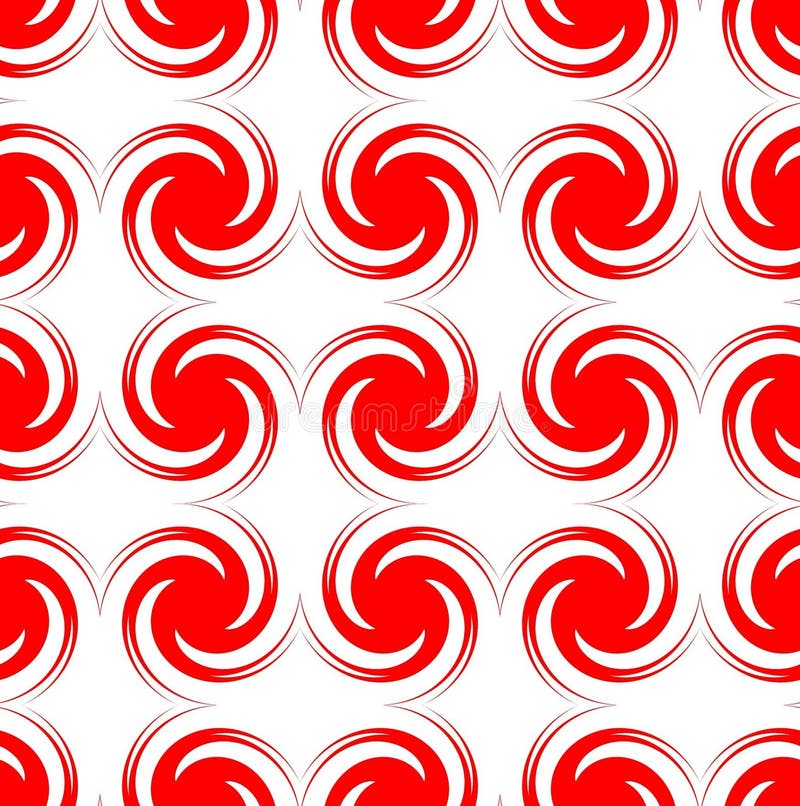 Seamless pattern with red holiday spirals
