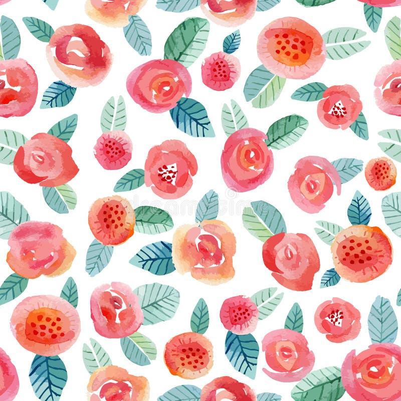 Seamless pattern with red roses and some floral elements. royalty free illustration Seamless pattern with red roses and some floral elements. royalty free illustration