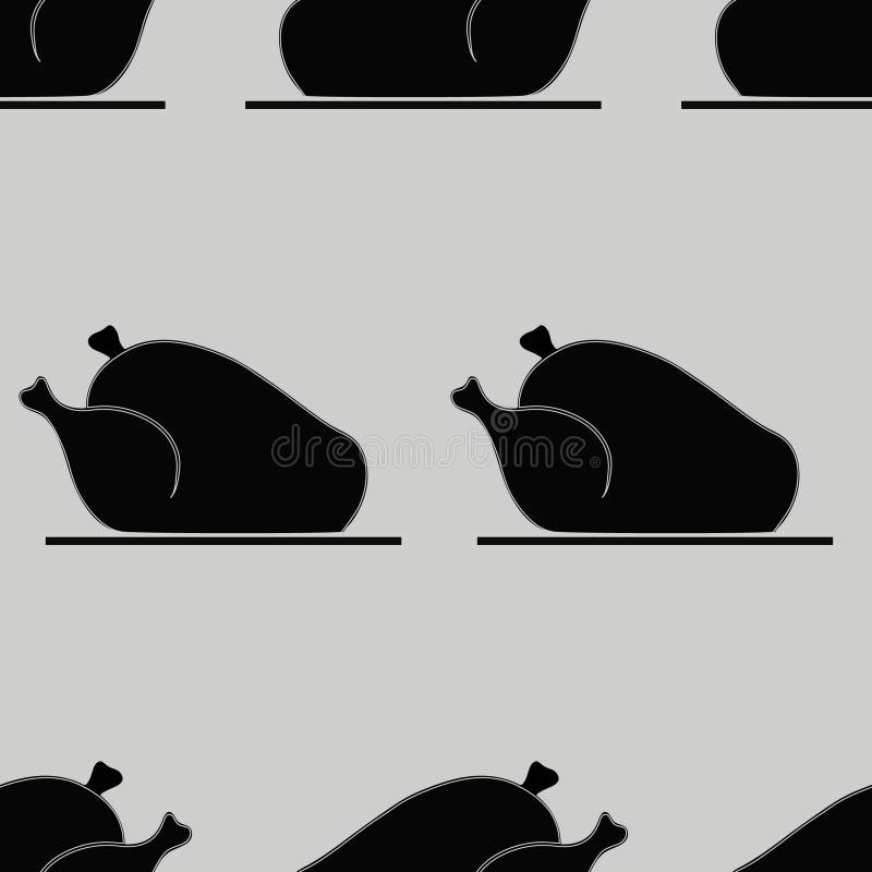 Seamless Pattern with Roast Turkey Stock Vector Illustration of dish