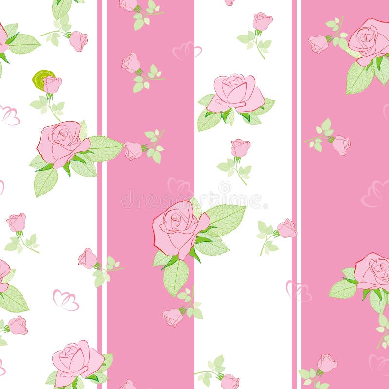 Seamless pattern rose on pink