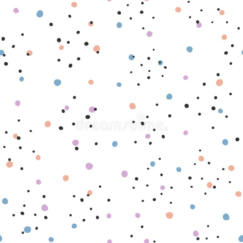 Seamless pattern with scattered rounded spots. Endless print with colored irregular polka dot. royalty free illustration Seamless pattern with scattered rounded spots. Endless print with colored irregular polka dot. royalty free illustration