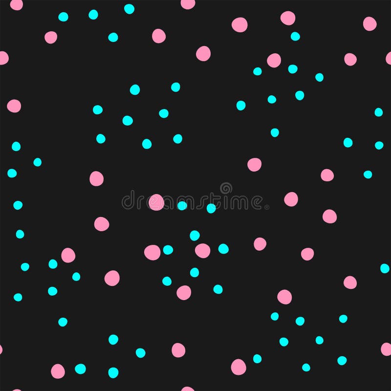 Seamless pattern with scattered small round spots. Black, pink, turquoise royalty free illustration