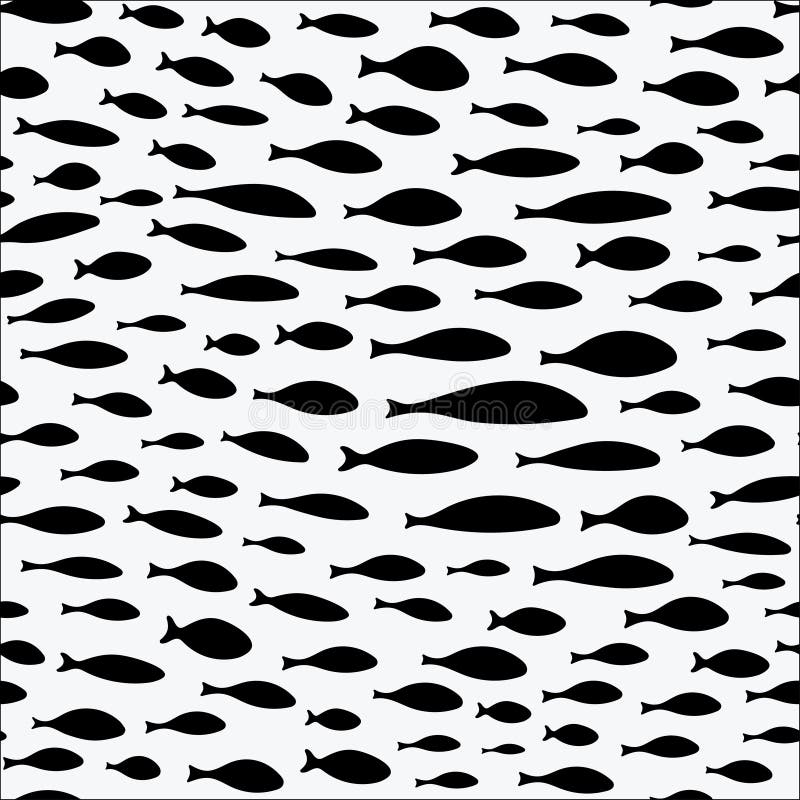 Seamless Pattern with a School of Fish. Wallpapers with Silhouettes of  Small Fish. Texture with Marine Life. Stock Vector - Illustration of  animal, bright: 97225586
