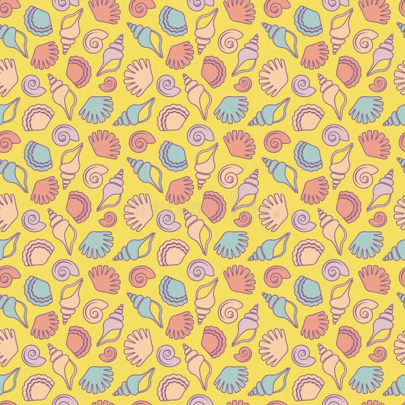 Seamless pattern with shells. stock illustration