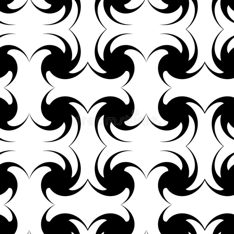 Seamless pattern with a Silhouettes of abstract decorative spirals