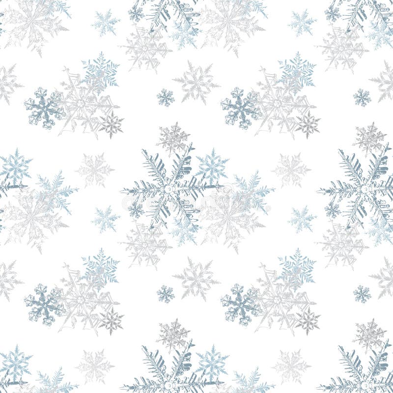 Silver Snowflakes Seamless Pattern, Vector Background Stock Vector ...