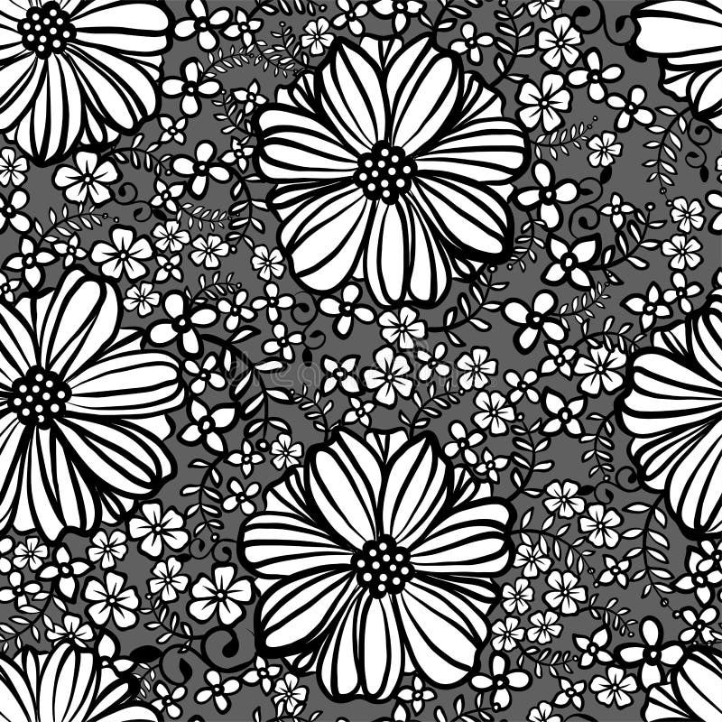 Seamless Pattern with Simple Flowers Stock Vector - Illustration of ...