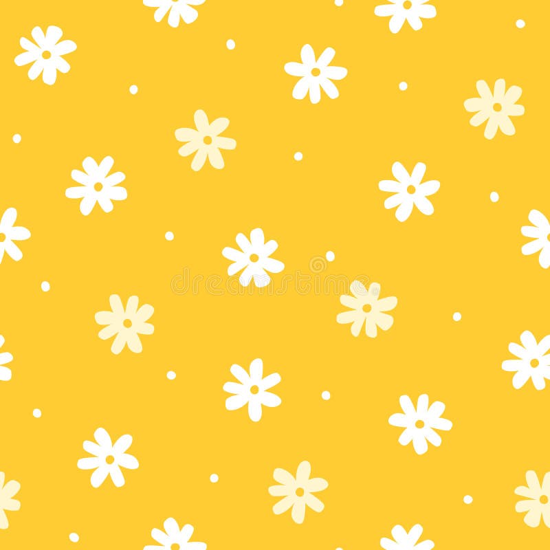 Seamless Pattern with Simple Little Flowers in Pastel Color. Floral  Repeatable Background with Chamomile. Cute Childish Print Stock Vector -  Illustration of paper, chamomile: 157075534