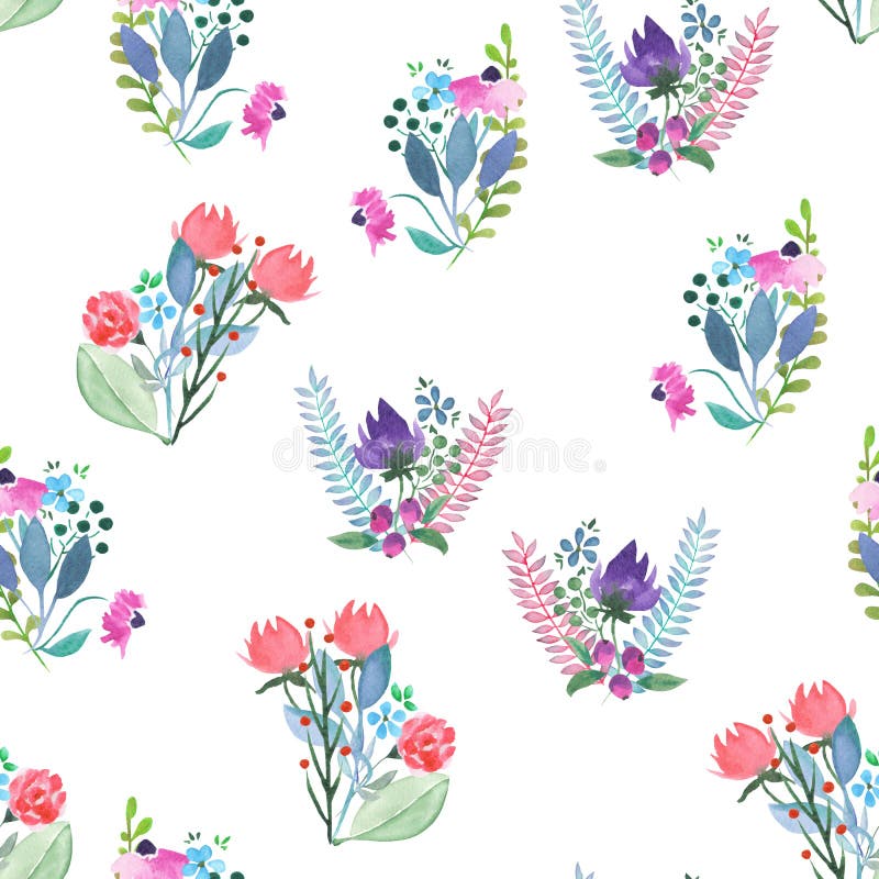 Download Seamless Pattern With The Simple Watercolor Floral ...