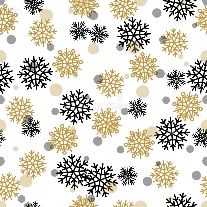 Seamless Pattern with Snowy Snowflakes and Circles Stock Vector ...