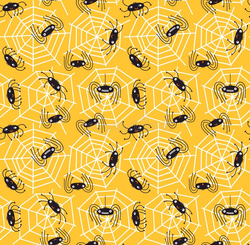 Seamless pattern with spiders