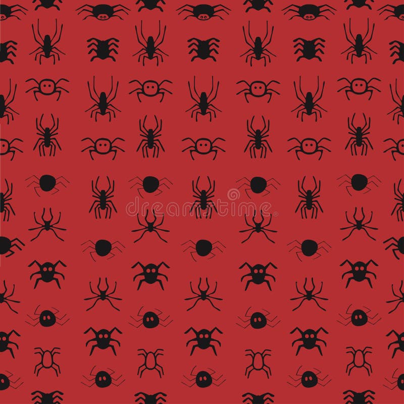 Seamless pattern with spiders. unique hand drawn illustration. Halloween Vector backgrounds.