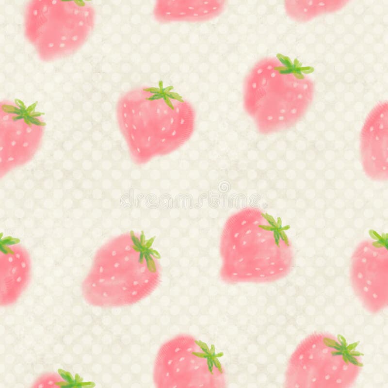 Seamless pattern with strawberries