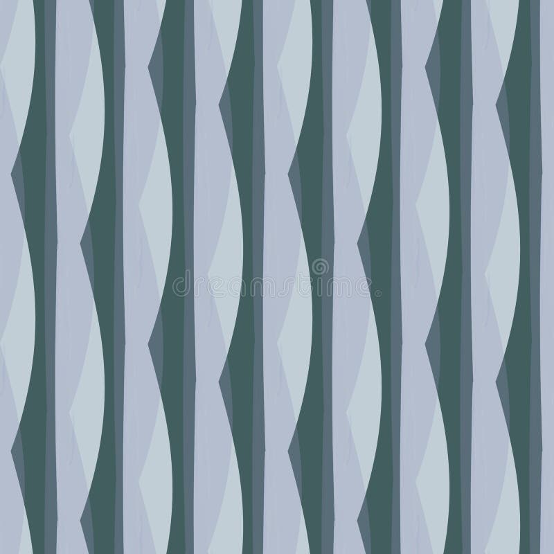 Vector seamless abstract pattern of blue vertical wavy stripes on burgundy background for textile design