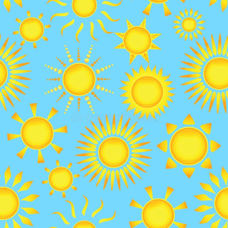 Seamless pattern with suns