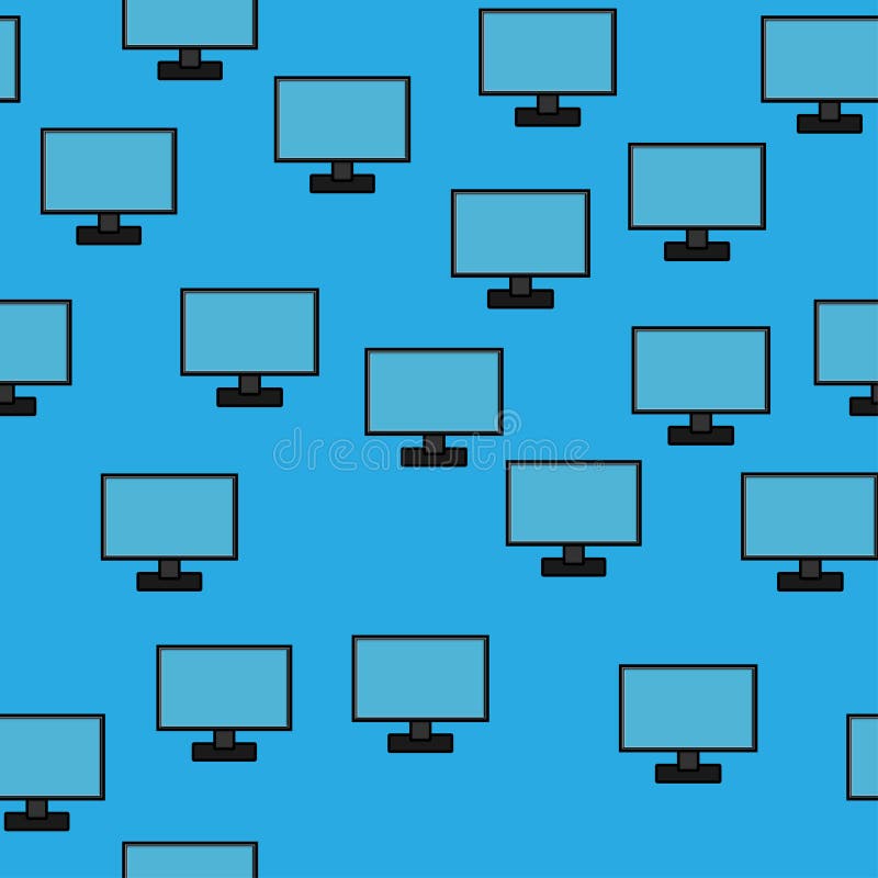 Seamless pattern, texture of modern digital rectangular lcd LCD ice LEDs ips widescreen frameless monitors, screens, technology vector illustration