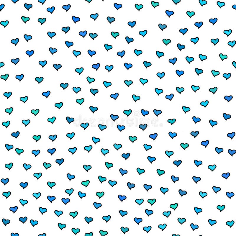 Seamless Pattern with Tiny Blue and Green Hearts. Stock Vector ...