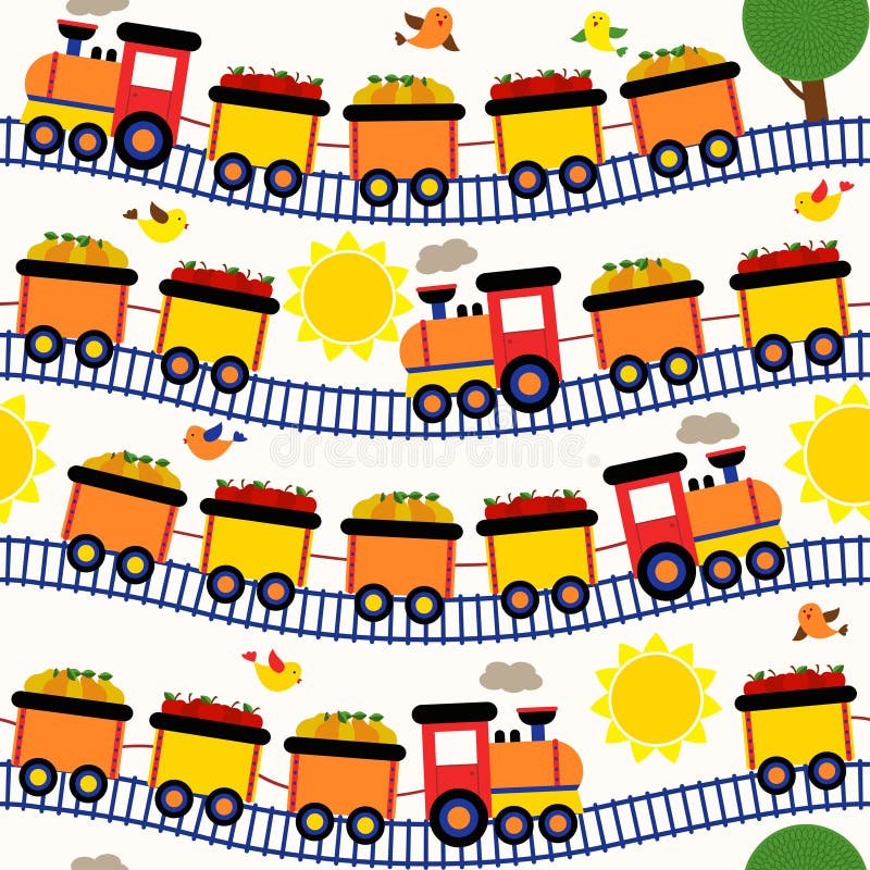 The train of fruits stock illustration. Illustration of cute 16063547