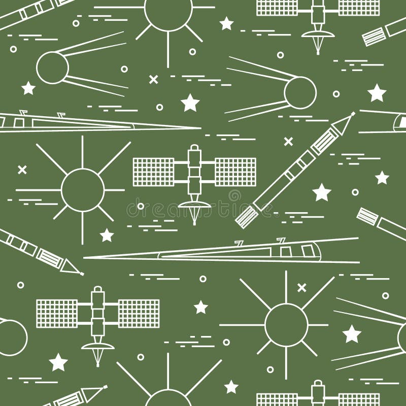 Seamless pattern with variety space exploration elements. vector illustration Seamless pattern with variety space exploration elements. vector illustration