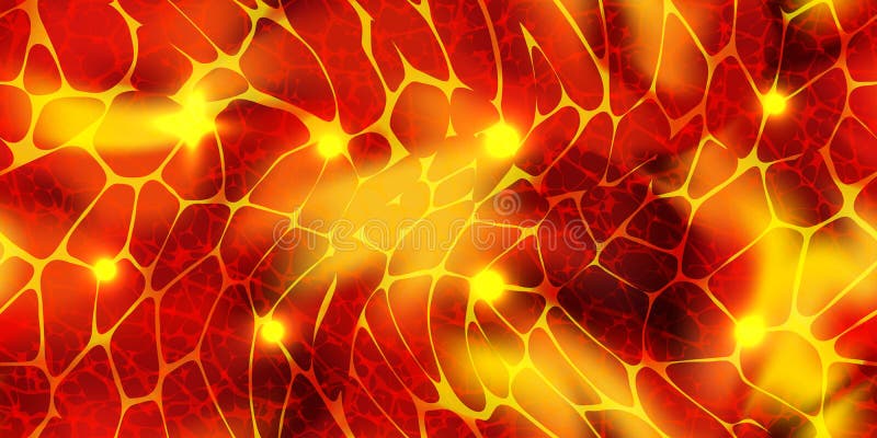 Seamless pattern of volcano lava river or glowing magma surface top view royalty free illustration