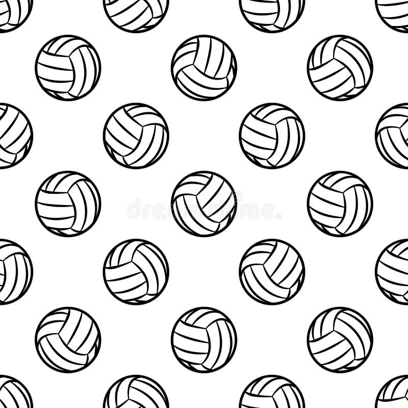 Seamless Pattern with Volleyball Ball Graphic. Stock Vector ...