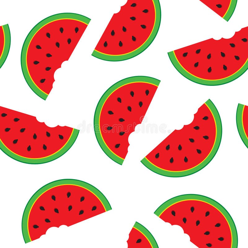 Seamless pattern with watermelon segments