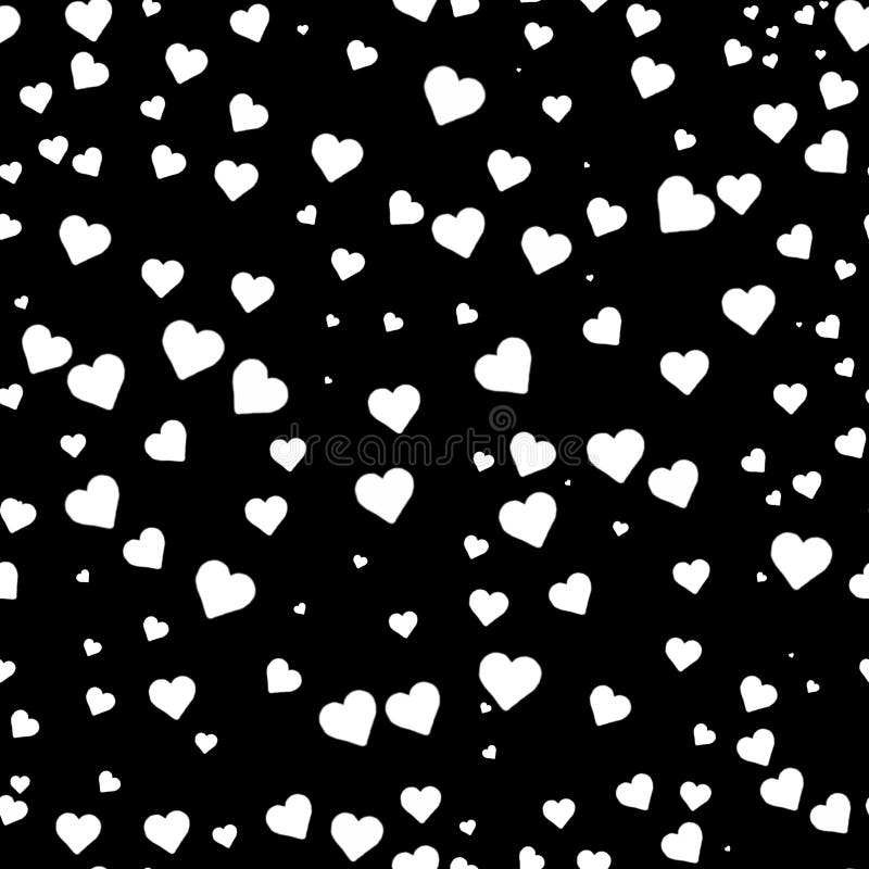 Seamless Pattern from White Hearts on a Black Background. Valentine`s Day  Stock Illustration - Illustration of pacific, paint: 170849040