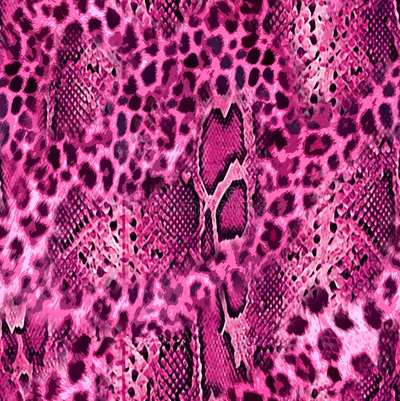 Seamless pattern wild Leopard and snake Skin design abstract