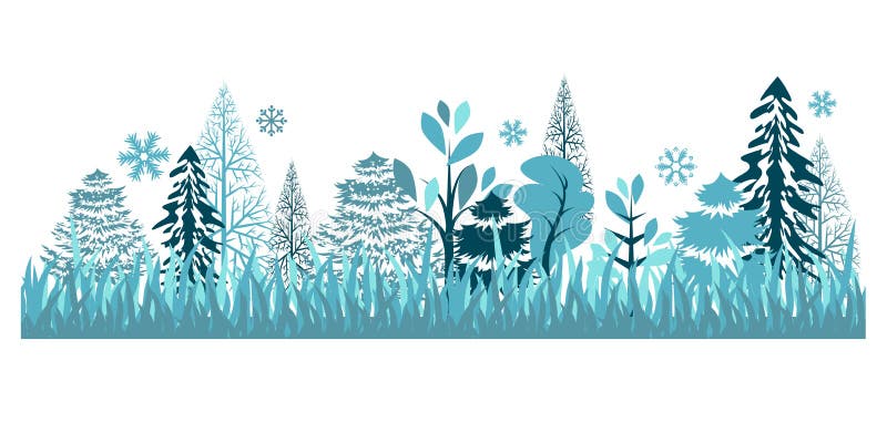 Seamless pattern with winter forest