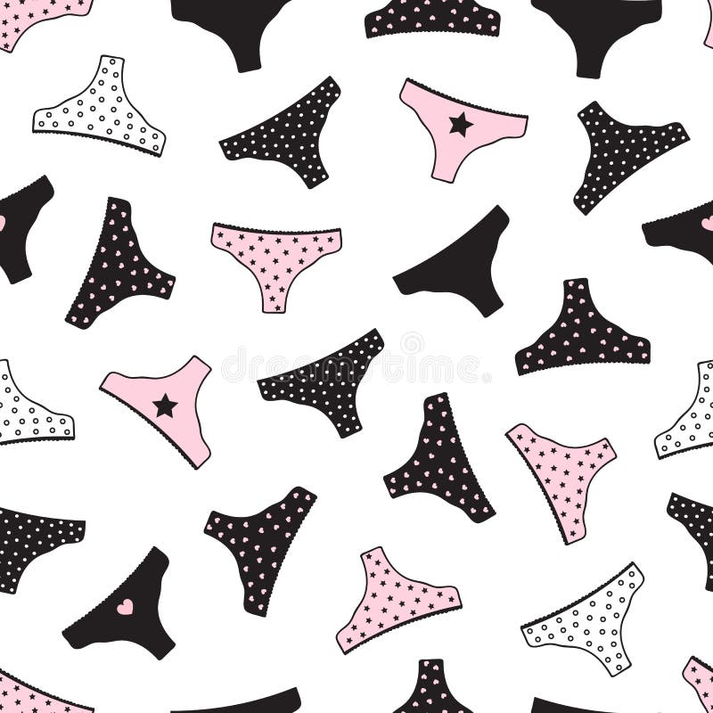 Seamless Pattern with Women Underwear. Background with Panties Stock