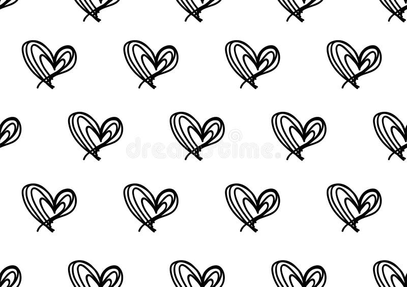 Seamless patterns with black hearts, Love background, heart shape vector, valentines day, texture, cloth, wedding wallpaper, paper