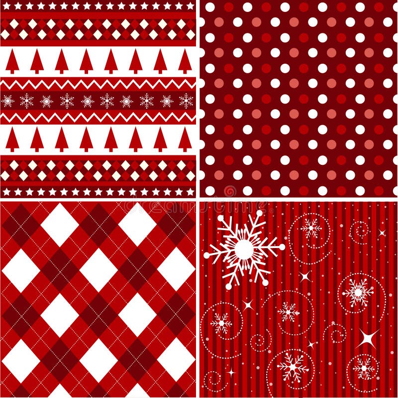 Seamless patterns, christmas fabric texture