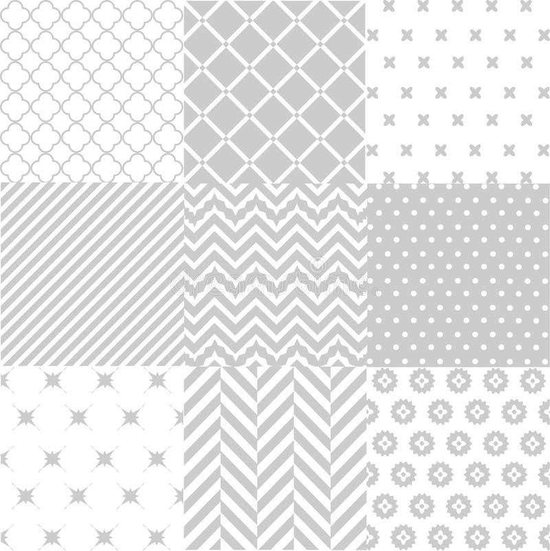 Seamless patterns with fabric texture stock illustration