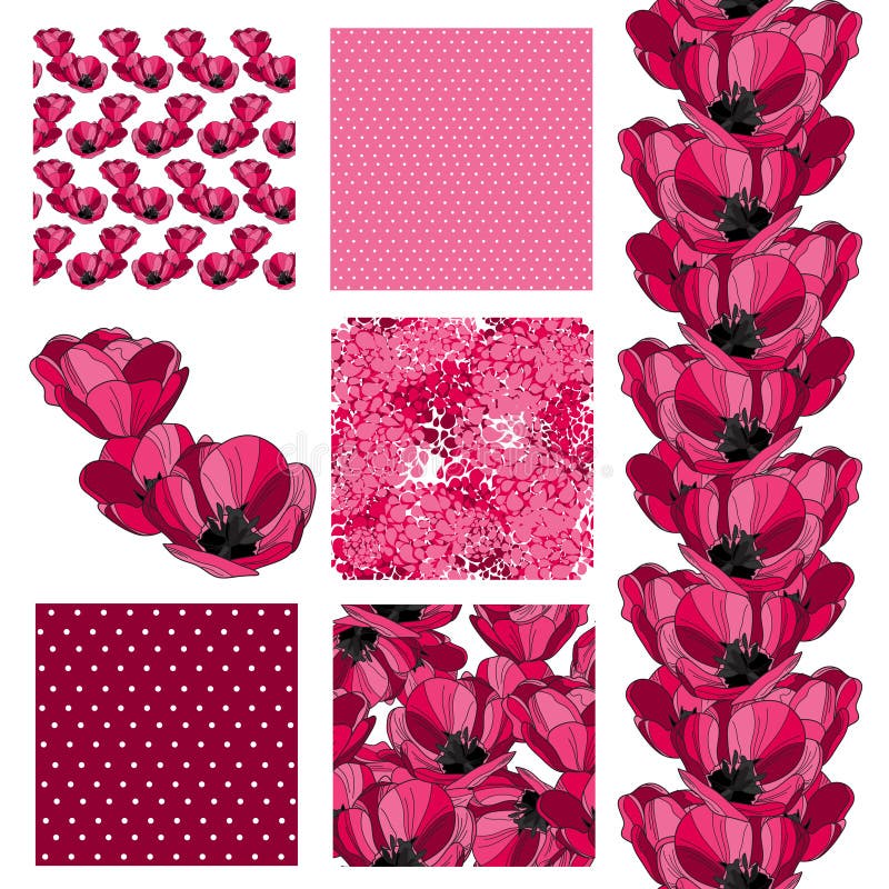Seamless patterns set royalty free illustration