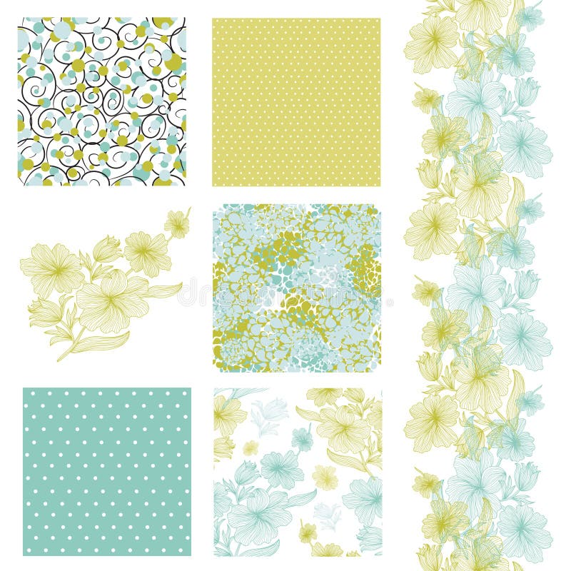 Seamless patterns set stock illustration